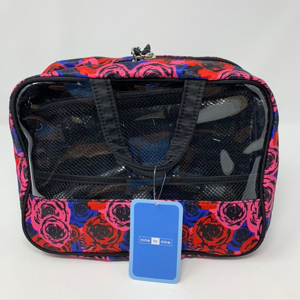 Nine to Nine Floral Travel Organizer Makeup Bag